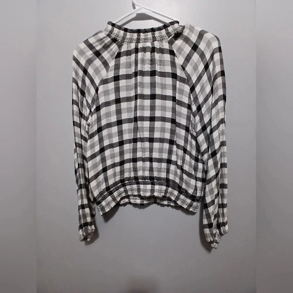 Cloth & Stone Anthropology Black & White Gingham Cinched Womens Small Preppy Y2K - Picture 2 of 7